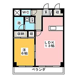 コンフォール・ピア 1LDKの間取図画像