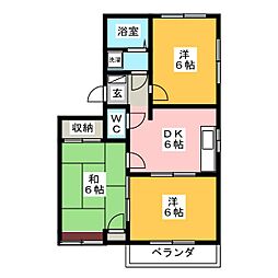 エスポワール豊岡 3DKの間取図画像