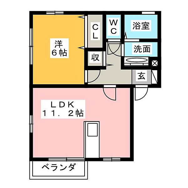 ル・ポール ｜群馬県高崎市貝沢町(賃貸アパート1LDK・1階・42.07㎡)の写真 その2