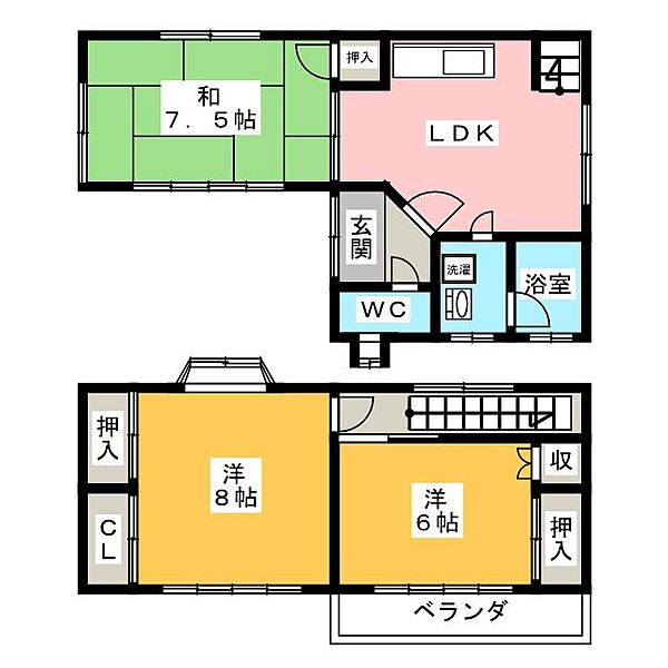 若松貸住宅 ｜群馬県高崎市若松町(賃貸一戸建3DK・2階・71.00㎡)の写真 その2