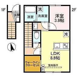 (仮称)高崎市金古町アパート　Ａ 202 2階1LDKの間取り
