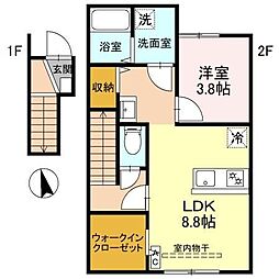 （仮称）高崎市金古町アパート　Ｂ 201 2階1LDKの間取り