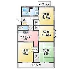 エスポワール 4DKの間取図画像
