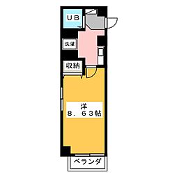 あさひレジデンス高崎鞘町 1Kの間取図画像