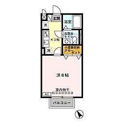 メゾン・アヴァンセ 1Kの間取図画像