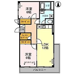 ファミール2000A 2LDKの間取図画像