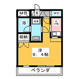 ルネスガーデン ワンルームの間取図画像