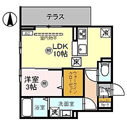 コンフォート岩押 1LDKの間取図画像