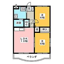 ガーディン師岡  ｜ 群馬県伊勢崎市緑町（賃貸マンション2LDK・2階・52.65㎡） その2