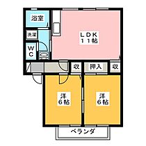 サンガーデン緑ヶ丘B  ｜ 群馬県伊勢崎市今泉町２丁目（賃貸アパート2LDK・1階・49.80㎡） その2