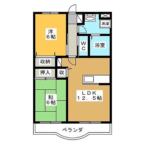 Ｍ・ユリウス ｜群馬県伊勢崎市連取町(賃貸マンション2LDK・3階・56.68㎡)の写真 その2