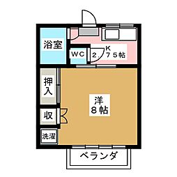 ユーアイマンションA 1Kの間取図画像