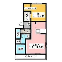 ＩＳＨＩＫＡＷＡ　ＨＩＬＬＳ　IX 1階1LDKの間取り