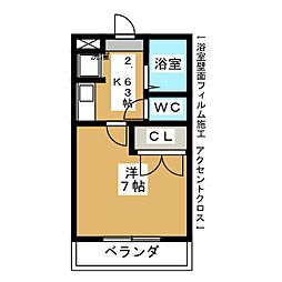 リオーネ 1Kの間取図画像