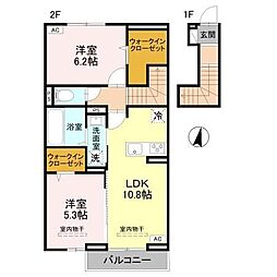 ベストオーシャン E 2LDKの間取図画像