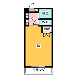 桜ハイツ ワンルームの間取図画像