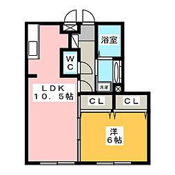 ハイグレードみずほ野2 1LDKの間取図画像