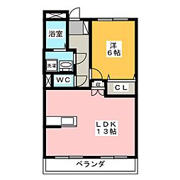 ペアシティールネッサンス 1LDKの間取図画像