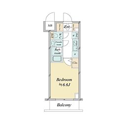ドゥーエ新横浜 1Kの間取図画像