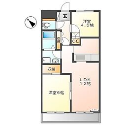 ビエント小机 2LDKの間取図画像
