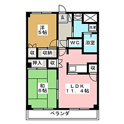 チェリーヒルズ新横浜北 2LDKの間取図画像