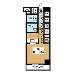 HF新横浜レジデンス 1Kの間取図画像