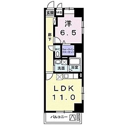 グランスイート新横浜1 1LDKの間取図画像