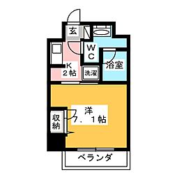 レジディア新横浜 1Kの間取図画像