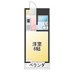 ラ・レジダンス・ド・ポローニア ワンルームの間取図画像