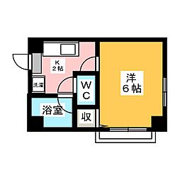 ディアコート新羽 1Kの間取図画像