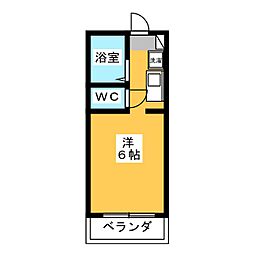 ビバリーヒルズC棟 1Kの間取図画像
