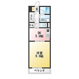 ロイヤルパーク多摩川 1DKの間取図画像