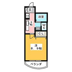 ハーモニー向ヶ丘遊園 1Kの間取図画像