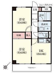 アノンテラス新百合ヶ丘 2DKの間取図画像
