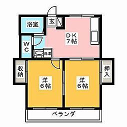 メゾン・ブラッシェ 2DKの間取図画像
