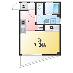才沢第一ビル ワンルームの間取図画像