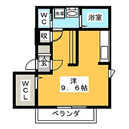 ＣＡＳＡ　Ｌuce 2階ワンルームの間取り