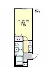 平塚市宮の前アパート 1Kの間取図画像