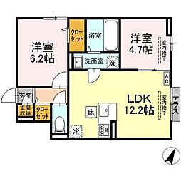 セン・ラークヒルズ 2LDKの間取図画像