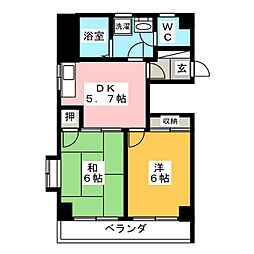 レーベン見附町 2DKの間取図画像