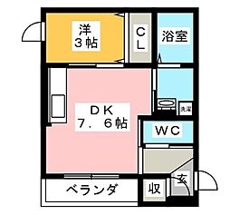 エムズバーレイ湘南平塚 1DKの間取図画像
