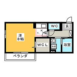 エトーレ・Ｄ　III 3階1Kの間取り