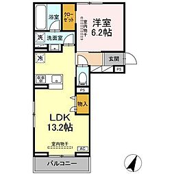 ビラフランカ 3階1LDKの間取り