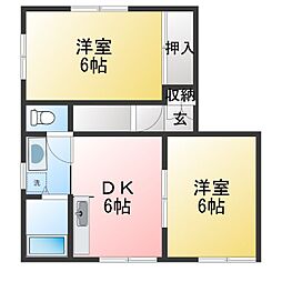 アイビー・コート高橋 2DKの間取図画像