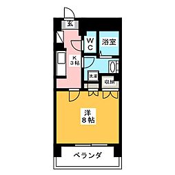 パノラマ南鴨宮 1Kの間取図画像