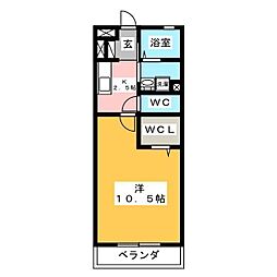 フローラルガーデン 1Kの間取図画像