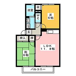 サンシャインA 2LDKの間取図画像