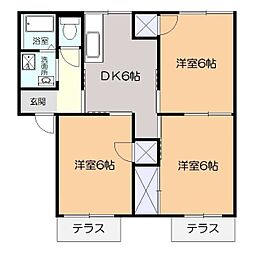 ロイヤルパレスB 3DKの間取図画像