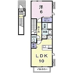 メゾン・ド・アーブル 1LDKの間取図画像
