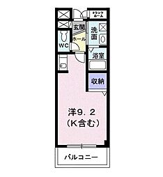 ツイン・スターB ワンルームの間取図画像